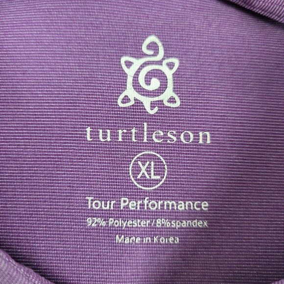 Turtleson Tour Performance Mens XL Purple Stretch Polo Short Sleeve - Picture 4 of 5